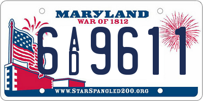 MD license plate 6AD9611