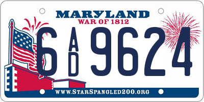 MD license plate 6AD9624
