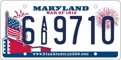 MD license plate 6AD9710