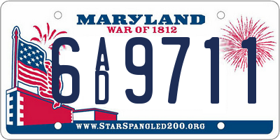 MD license plate 6AD9711