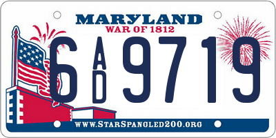 MD license plate 6AD9719