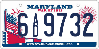 MD license plate 6AD9732