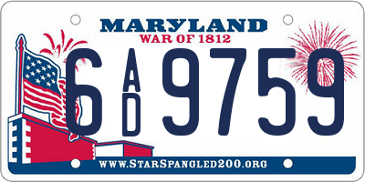 MD license plate 6AD9759