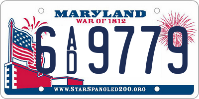 MD license plate 6AD9779