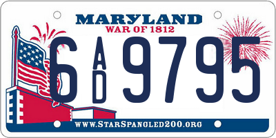 MD license plate 6AD9795