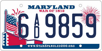 MD license plate 6AD9859