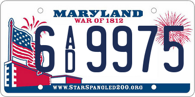 MD license plate 6AD9975