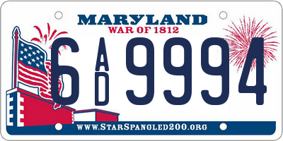 MD license plate 6AD9994