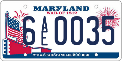 MD license plate 6AE0035