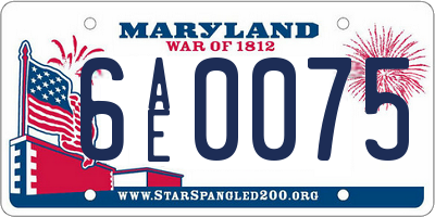 MD license plate 6AE0075