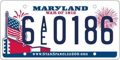 MD license plate 6AE0186