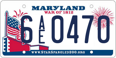 MD license plate 6AE0470