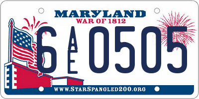 MD license plate 6AE0505