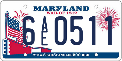 MD license plate 6AE0511