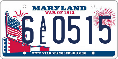 MD license plate 6AE0515