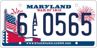 MD license plate 6AE0565