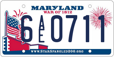 MD license plate 6AE0711