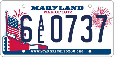 MD license plate 6AE0737