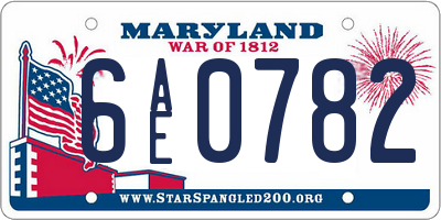 MD license plate 6AE0782