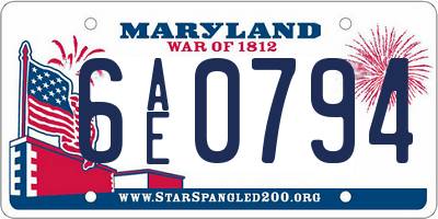 MD license plate 6AE0794