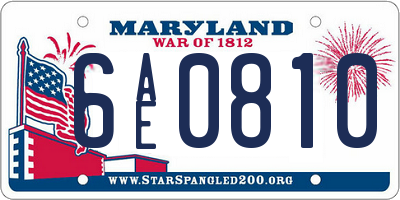 MD license plate 6AE0810