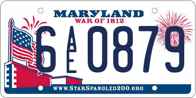 MD license plate 6AE0879