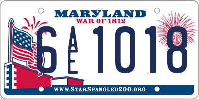 MD license plate 6AE1018