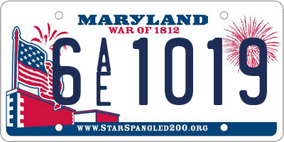 MD license plate 6AE1019