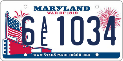 MD license plate 6AE1034