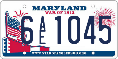 MD license plate 6AE1045