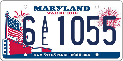 MD license plate 6AE1055