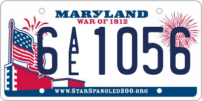 MD license plate 6AE1056