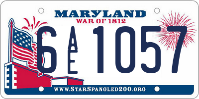 MD license plate 6AE1057