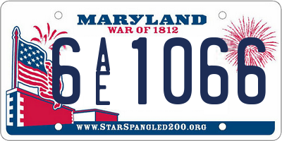 MD license plate 6AE1066