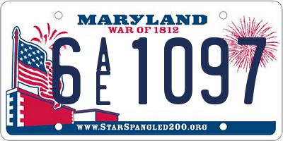 MD license plate 6AE1097