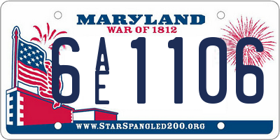 MD license plate 6AE1106