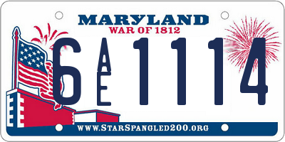 MD license plate 6AE1114