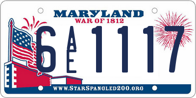 MD license plate 6AE1117