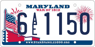 MD license plate 6AE1150