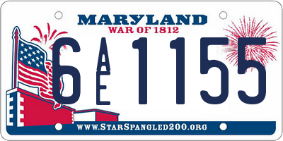 MD license plate 6AE1155