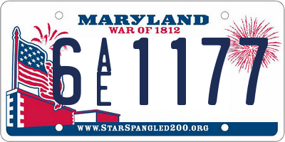 MD license plate 6AE1177
