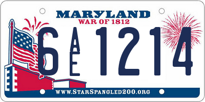 MD license plate 6AE1214