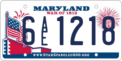MD license plate 6AE1218