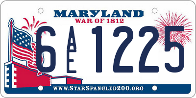 MD license plate 6AE1225