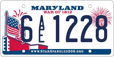 MD license plate 6AE1228