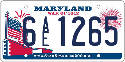 MD license plate 6AE1265