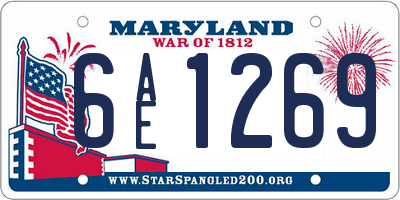 MD license plate 6AE1269