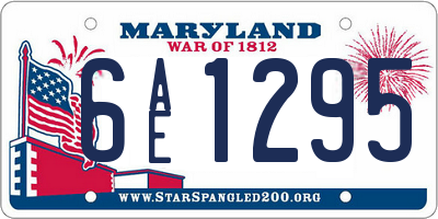 MD license plate 6AE1295