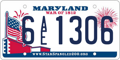 MD license plate 6AE1306