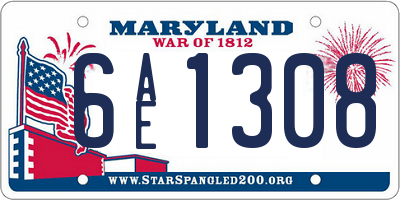MD license plate 6AE1308